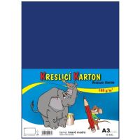 kreslící karton barevný tm. modrý  A3 180gr. / 50 ks
