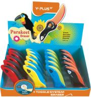 Pryž PARAKEET s plastovou krytkou ve tvaru zobáku, barevný mix, Y-PLUS+ (1)