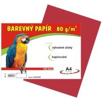 barevný papír A4 80gr. červený 100 listů