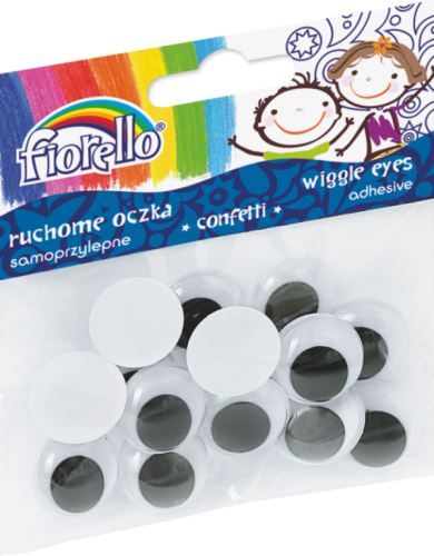 Pohyblivé oči lepící 15mm, 60ks