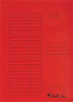 Desky s chlopněmi, červené, karton, A4, VICTORIA balení 5 ks