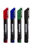 K-MARKER Permanentní popisovač, kulatý hrot 3 mm, 4 barvy (černá, červená, modrá, zele K-MARKER Permanentní popisovač, kulatý hrot 3 mm, 4 barvy (černá, červená, modrá, zele