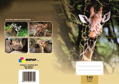 Sešit 540 čistý 40 listů ZOO