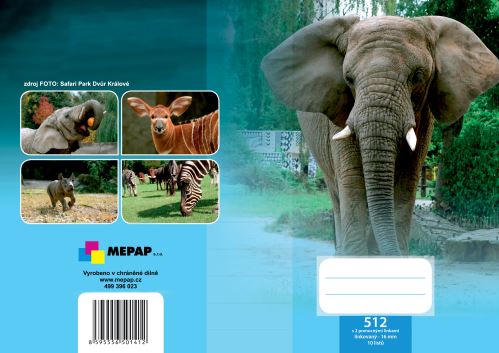 Sešit 512  dvě pomocné linky ZOO