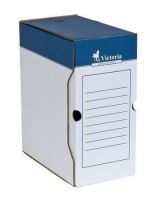 Archivační krabice, modro-bílá, karton, A4, 150 mm, VICTORIA