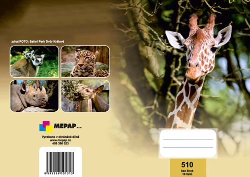 Sešit 510 čistý 10 listů ZOO