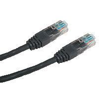 Patch cord UTP cat.5e 0,5M černý