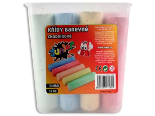 křídy barevné chodníkové 12ks v PVC boxu