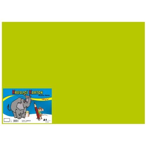 kreslící karton zelený  A1 180gr. 1 list