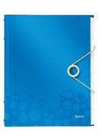 Třídící kniha Leitz WOW A4 s gumou 6 přihrádek modrá