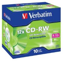 VERBATIM CD-RW(10-Pack)Jewel/High Speed/8x-10x/DLP/700MB (1)
