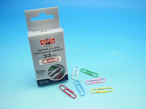 Sponky kancelářské 33 mm barevné 100ks