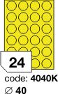 etikety A4 kolečka 40mm žluté