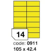 Samolepící etikety 105x42,4 žluté 14 etiket arch