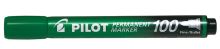 Pilot 100, zelený, permanentní popisovač s kulatým hrotem