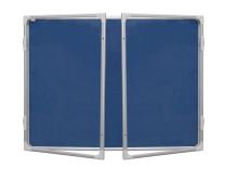 Interiérová vitrína s vertikálním otevíráním 120x180cm s filcovou výplní modré barvy