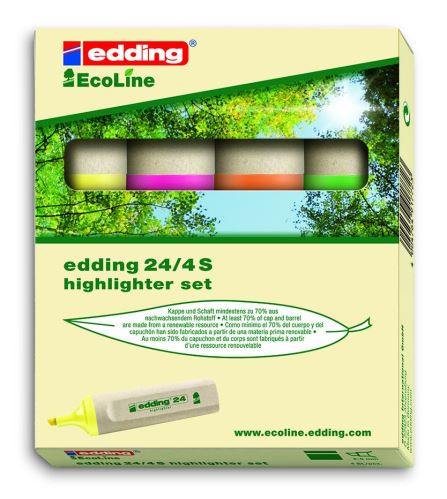 Zvýrazňovač EDDING  EKO e-24 /4 sada