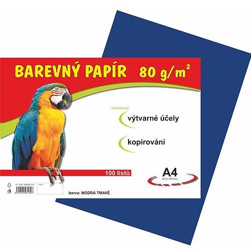 barevný papír A4 80gr. tmavě modrý 100 listů