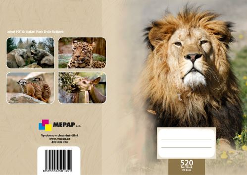 Sešit 520 čistý 20 listů ZOO