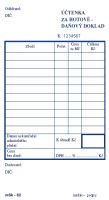 Účtenka za hotové - daňový doklad, číslovaná ( blok 2 x 50 listů ) NCR , propisovací