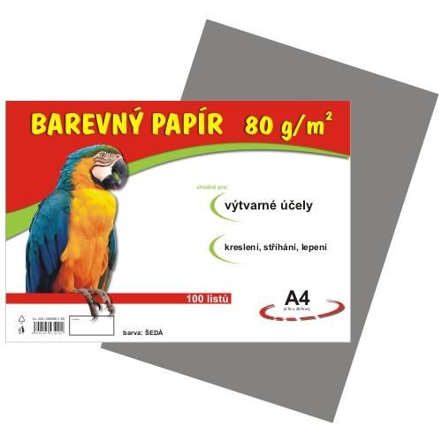 barevný papír A4 80gr. šedý 100 listů