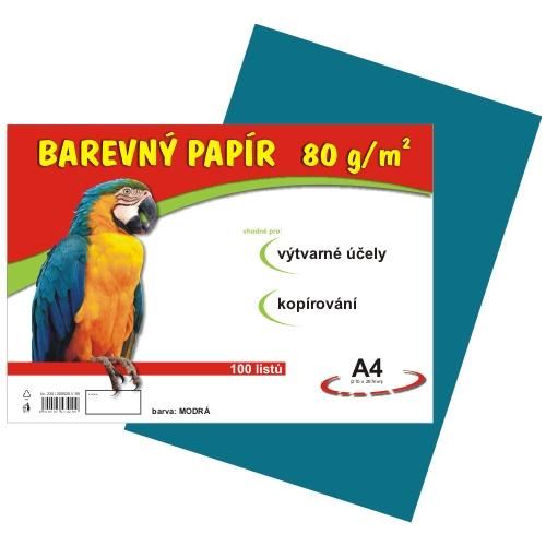 barevný papír A4 80gr. modrý 100 listů