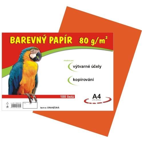 barevný papír A4 80gr. oranžový 100 listů