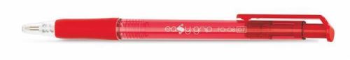 Kuličkové pero "EasyGrip", červená, stiskací mechanismus, FLEXOFFICE, jednoráz.