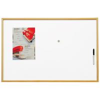 Bílá magnetická tabule 40 x 60 cm v dřevěném rámu
