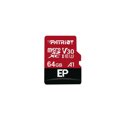 64GB microSDXC Patriot V30 A1, class 10 U3 100/80MB/s + adapter