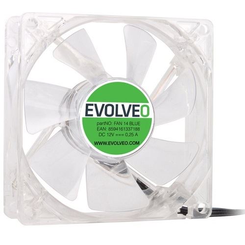 EVOLVEO ventilátor 140mm, LED modrý