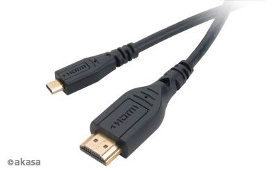 AKASA - mikro HDMI na HDMI kabel s Ethernet 1,5 m