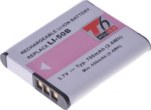 Baterie T6 power Olympus Li-50B, 700mAh, černá
