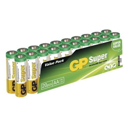 GP SUPER ALKALINE BATTERY AA (LR6) - 20KS