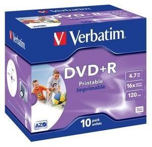 Média DVD+R Verbatim 4.7GB 16x, Printable,Box-10ks