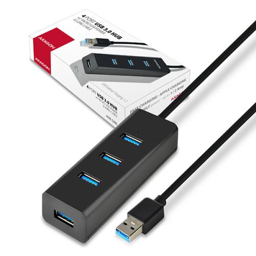 AXAGON 4x USB3.0 CHARGING hub 1.2m cable, nap.