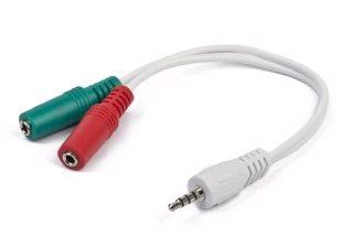Kabel rozdvojka 3,5mm na 2x3,5mm M/F 10cm