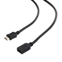 Kabel CABLEXPERT HDMI-HDMI 3m, 1.4, M/F stíněný, zlacené kontakty, prodlužovací, černý Kabel CABLEXPERT HDMI-HDMI 3m, 1.4, M/F stíněný, zlacené kontakty, prodlužovací, černý