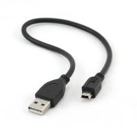Kabel USB A-MINI 5PM 2.0 30cm HQ, zlac kontakty