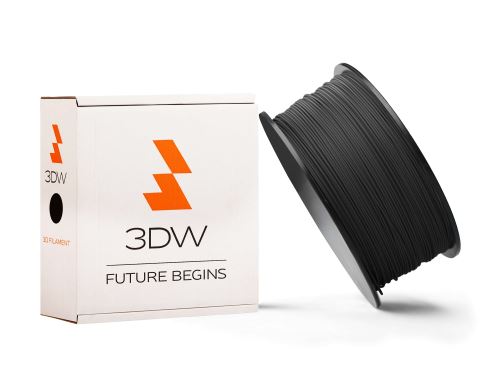 3DW - PLA filament 1,75mm černá, 0,5kg, tisk 190-210°C