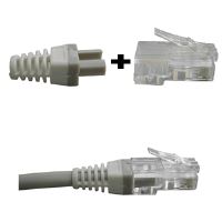 Manžetka pro konektor RJ 45 šedá/bílá 100 ks