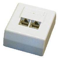 STP dvojzásuvka Cat5e nad omítku 45 st.