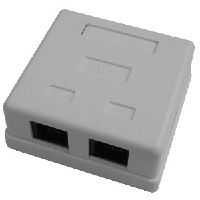 Dvojzásuvka nad omítku - 2 x RJ45, Cat5e UTP