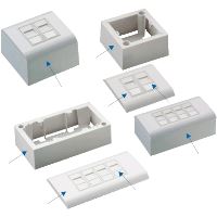 Modul.dat.zásuvka STP CAT5E 4xRJ45 na i pod omítku