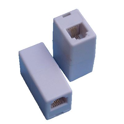 Spojka 2 x RJ11 (6p4c) plast