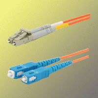 Optický patchkabel duplex LC-SC, 62,5/125um MM, 1m