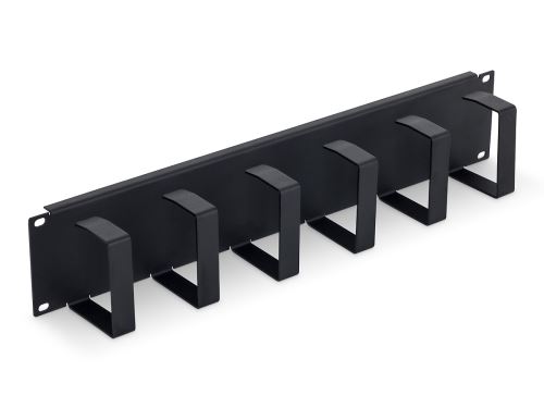 19" vyvazovací panel 2U 6x háček 70x85mmb black