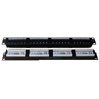 Patch panel 24x RJ-45,Cat5e UTP,1U, 19" Dual