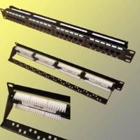 Patch panel 24p. Cat6 UTP s vyvázáním, černý