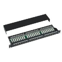 Patch panel Cat5e 24p.1U,STP,19",černý,vyvázání